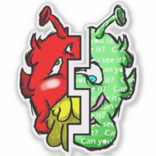 Zippy Trippy Alien Dazs 2-Face Gre/Re Aufkleber