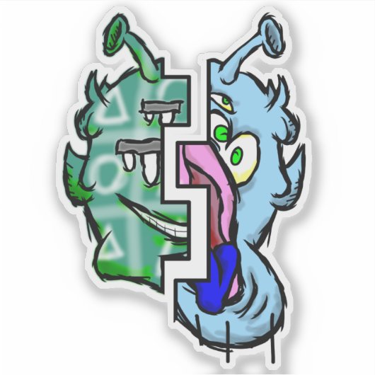 Zippy Trippy Alien Dazs 2-Face Xo/Ice Aufkleber (Vorderseite)