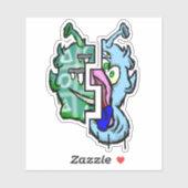 Zippy Trippy Alien Dazs 2-Face Xo/Ice Aufkleber (Blatt)