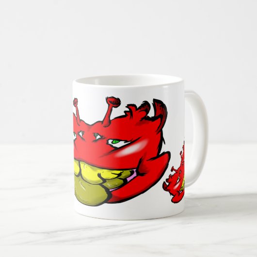 Zippy Trippy Alien Dazs flach gelber Zahn Kaffeetasse (VorderseiteRechts)