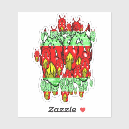 Zippy Trippy Alien Dazs G-Y Sticker (Blatt)