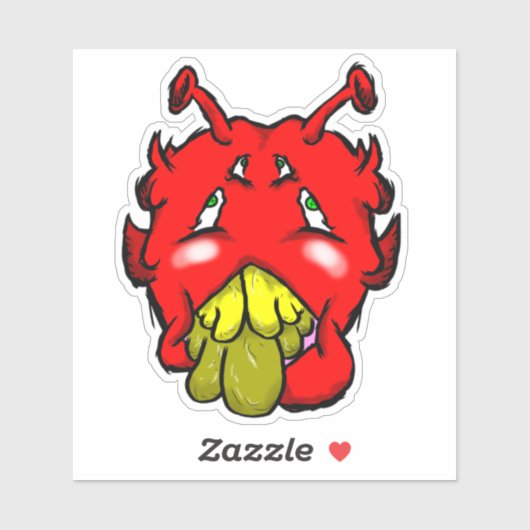 Zippy Trippy Alien Dazs, gelber Zahnaufkleber Aufkleber (Blatt)