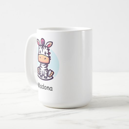 Zippy Zebra Kaffeetasse (Vorderseite Links)