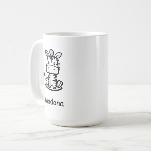 Zippy Zebra Kaffeetasse (Vorderseite Links)