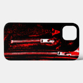 Zips Roter Ausdruck Monogram iPhone Gehäuse Case-Mate iPhone Hülle (Rückseite (Horizontal))