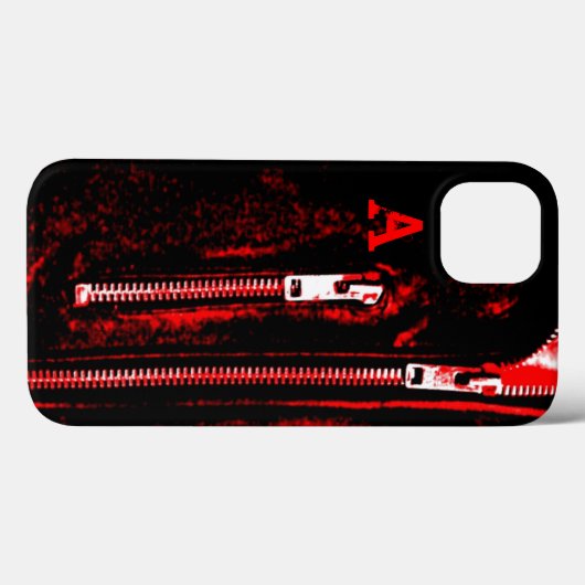 Zips Roter Ausdruck Monogram iPhone Gehäuse Case-Mate iPhone Hülle (Rückseite (Horizontal))