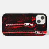 Zips Roter Ausdruck Monogram iPhone Gehäuse Hülle (Rückseite (Horizontal))