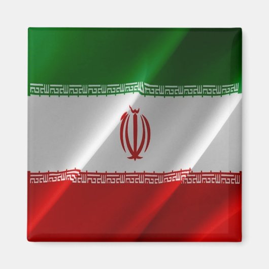 zIR002 Iran schwingende FLAG Iran, Kühlschrank Magnet (Vorne)