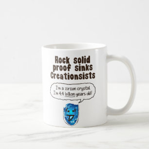 Zirconfelsen sinkt Creationists! - Dunkles Shirt Kaffeetasse