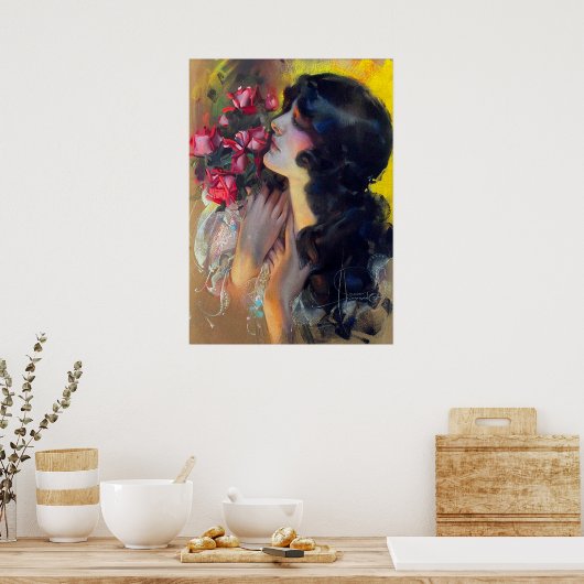 Zirka 1910 Traum von Rose Poster (Küche)