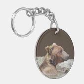 Zirkel (beidseitig) Schlüsselanhänger mit Grizzly  (Vorderseite links)