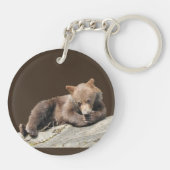 Zirkel (beidseitig) Schlüsselanhänger mit Grizzly  (Rückseite)