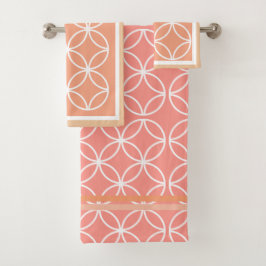 Zirkel Blätter Diamanten tausendjährige Pfirsich Badhandtuch Set