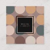 Zirkel der Beruflichen Minimalistischen Erdtöne Quadratische Visitenkarte (Vorderseite)