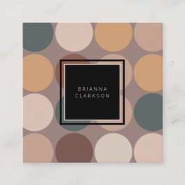 Zirkel der Beruflichen Minimalistischen Erdtöne Quadratische Visitenkarte