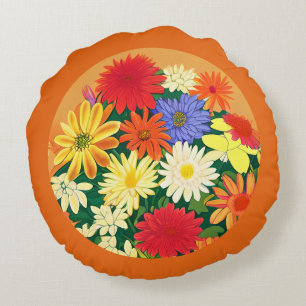Zirkel der Blume, der farbigen Säulen und der Aste Rundes Kissen