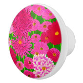 Zirkel der Blume, Fuchsienrosa Chrysanthemen Keramikknauf (Rechts)