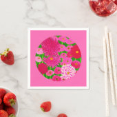 Zirkel der Blume, Fuchsienrosa Chrysanthemen Serviette (Beispiel)