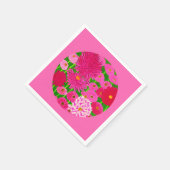 Zirkel der Blume, Fuchsienrosa Chrysanthemen Serviette (Ecke)