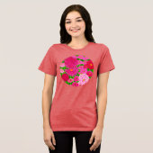 Zirkel der Blume, Fuchsienrosa Chrysanthemen Tri-Blend Shirt (Vorderseite voll)