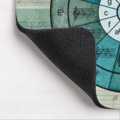 Zirkel der fünfziger Gestaltung für Musiker Mousepad (Ecke)