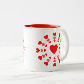 Zirkel der Herz-Tasse Zweifarbige Tasse (VorderseiteRechts)