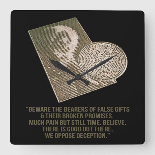 Zirkel der künstlerischen Kultur Quadratische Wanduhr (Vorderseite)