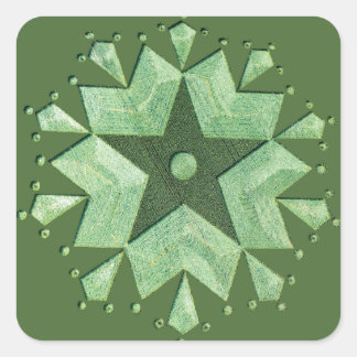 Zirkel der künstlerischen Kultur Quadratischer Aufkleber