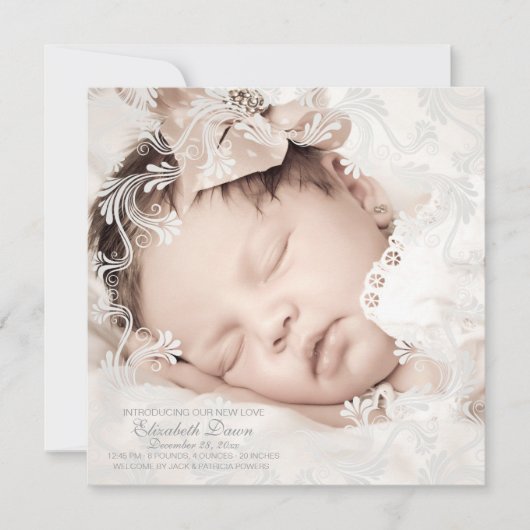 Zirkel der Liebe Foto Geburtsankündigung Ankündigung (Vorderseite)