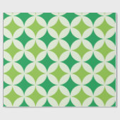 Zirkel der modernen weißen grünen Sternexplosionen Geschenkpapier (Flach)