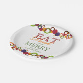 Zirkel des Abstrakten Weihnachtsliedes | Urlaub Pappteller (Schrägansicht)