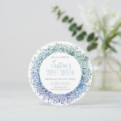 Zirkel des blauen Glitzer Einladung (Stehend Vorderseite)