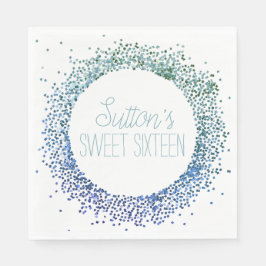 Zirkel des blauen Glitzer Serviette