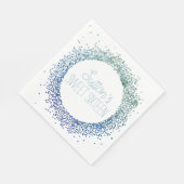 Zirkel des blauen Glitzer Serviette (Ecke)