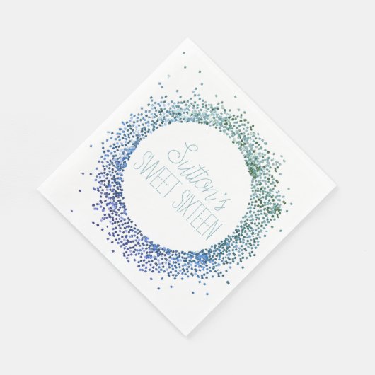 Zirkel des blauen Glitzer Serviette (Ecke)