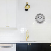 Zirkel des Fotos der Familie auf dem Foto der Baum Große Wanduhr