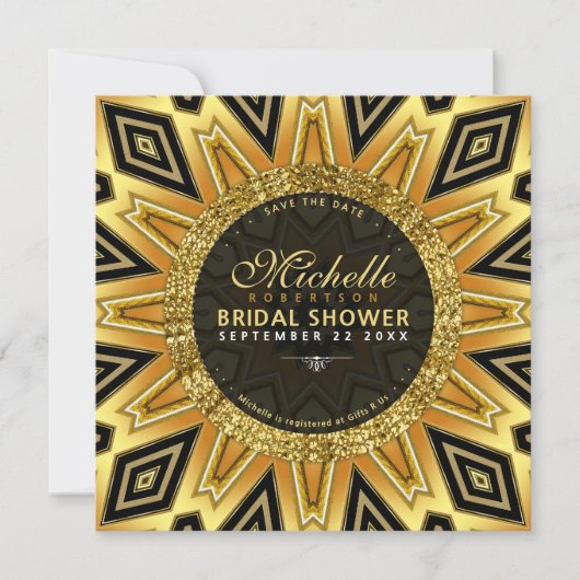 Zirkel des geometrischen Sonnenblumenkreises lädt  Einladung (Vorderseite)