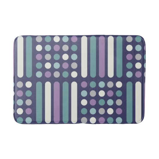 Zirkel des Mitteljahrhunderts Lila Türkis Badematte (Vorderseite)