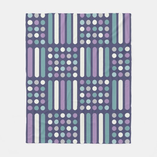 Zirkel des Mitteljahrhunderts Lila Türkis Fleecedecke (Vorderseite)
