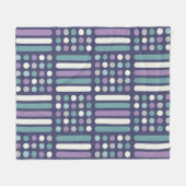 Zirkel des Mitteljahrhunderts Lila Türkis Fleecedecke (Vorderseite (Horizontal))