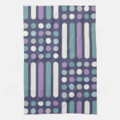 Zirkel des Mitteljahrhunderts Lila Türkis Geschirrtuch (Vertikal)