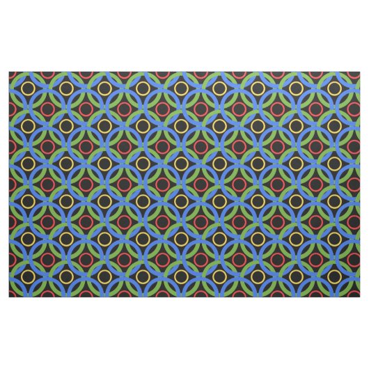 Zirkel, farbig, Regenbogenring auf schwarz Stoff (Fat Quarter (45,7 x 55,9 cm))