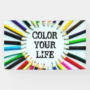 Zirkel farbige Stifte / Stifte + Ihre Ideen Banner