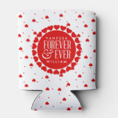 Zirkel "Forever & Ever Red & White Hearts" Dosenkühler (Rückseite)