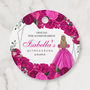 Zirkel Fuchsienrosa und Silberblume Geschenkanhänger
