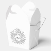 Zirkel-Holzkohle, grau Blätter Hochzeit auf weiß Geschenkschachtel (Geöffnet)