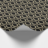 Zirkel Muster Golden Rings Geometric Black Gold Geschenkpapier (Ecke)