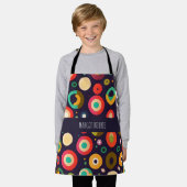 Zirkel Pink Blau Geometrisches Muster Schürze (Getragen)