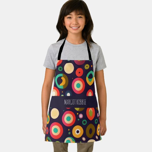 Zirkel Pink Blau Geometrisches Muster Schürze (Insitu)