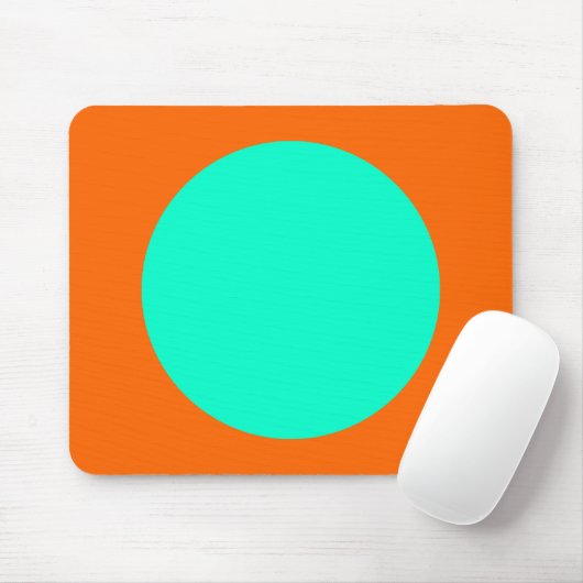 Zirkel - Türkis und Orange Mousepad (Mit Mouse)